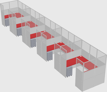 U-shaped cubicle