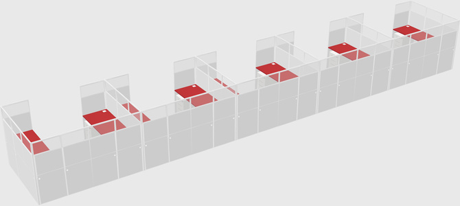 U-shaped cubicle