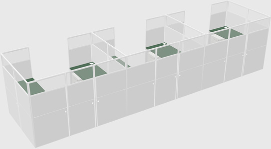 U-shaped cubicle