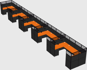 U-shaped cubicle