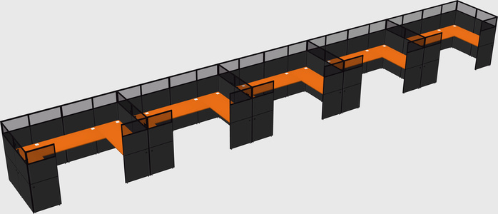 U-shaped cubicle