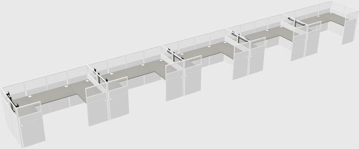 U-shaped cubicle