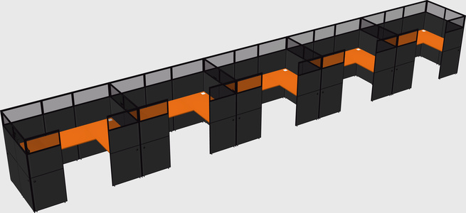 U-shaped cubicle