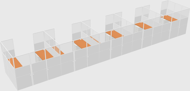 U-shaped cubicle