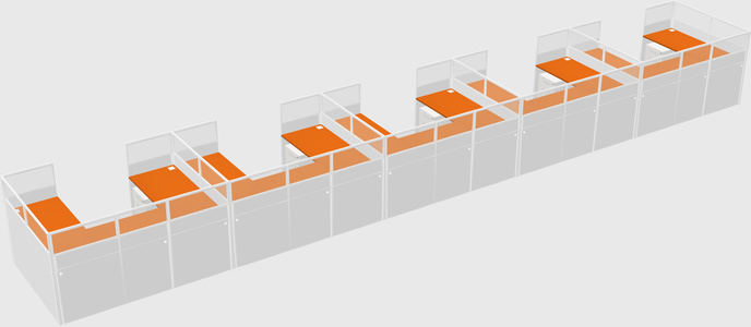 U-shaped cubicle