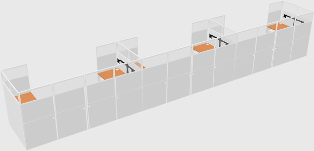 U-shaped cubicle