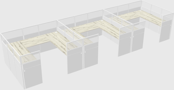 U-shaped cubicle