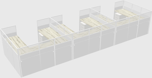 U-shaped cubicle