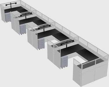 U-shaped cubicle