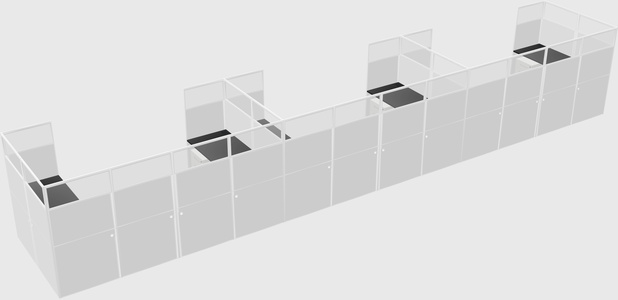 U-shaped cubicle
