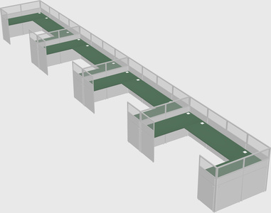 U-shaped cubicle