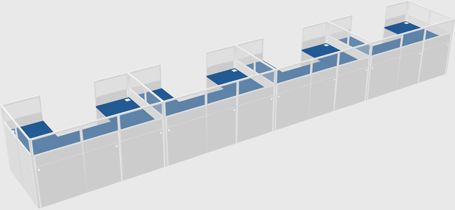 U-shaped cubicle