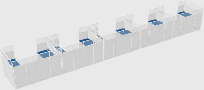 U-shaped cubicle