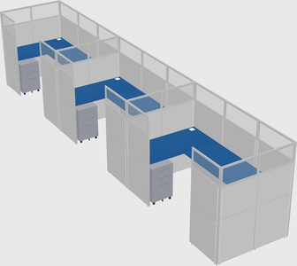 U-shaped cubicle