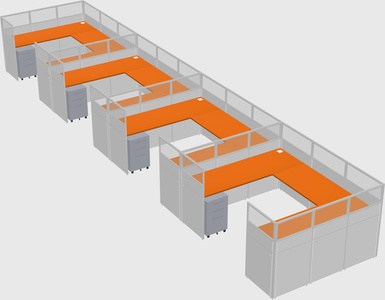 U-shaped cubicle