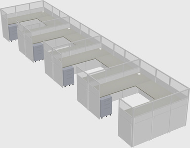 U-shaped cubicle