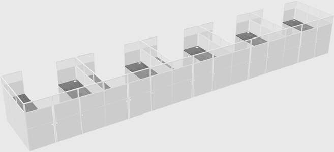 U-shaped cubicle