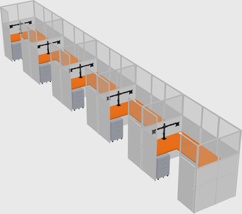 U-shaped cubicle