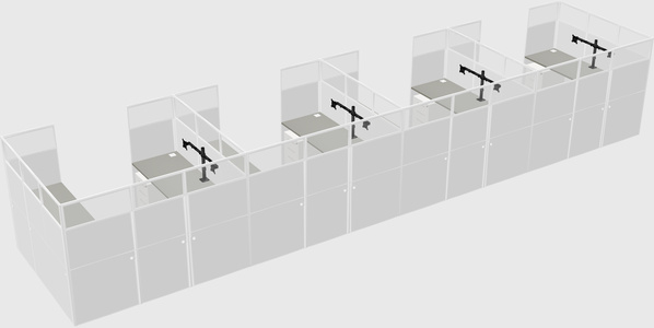 U-shaped cubicle