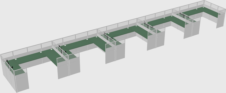 U-shaped cubicle