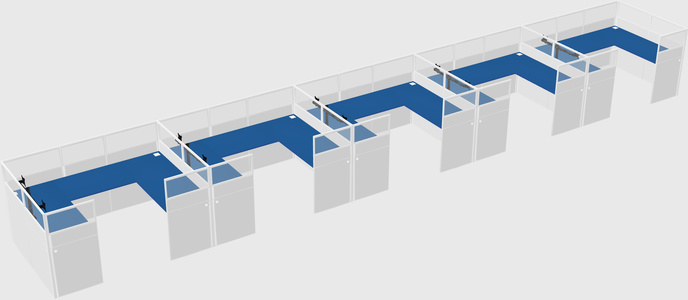 U-shaped cubicle