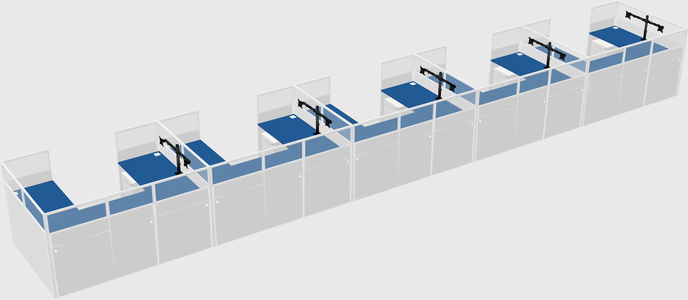 U-shaped cubicle