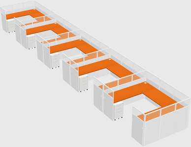 U-shaped cubicle