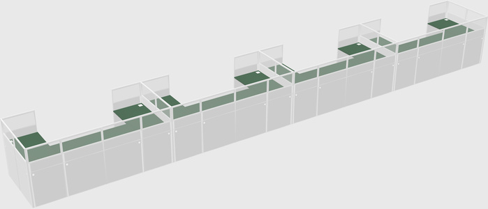 U-shaped cubicle