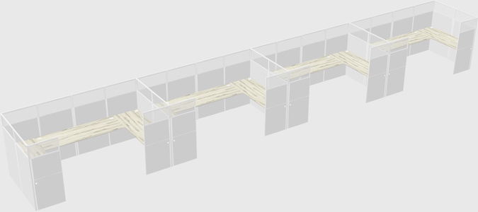 U-shaped cubicle