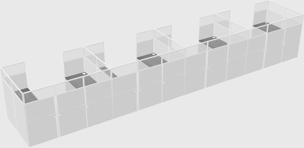 U-shaped cubicle