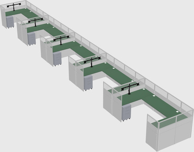 U-shaped cubicle