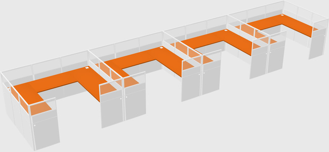 U-shaped cubicle
