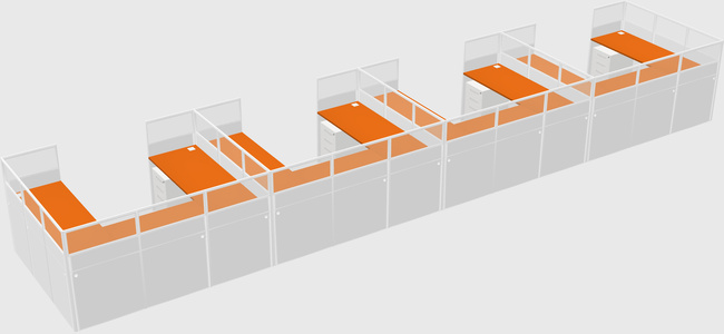 U-shaped cubicle