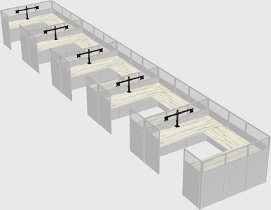 U-shaped cubicle