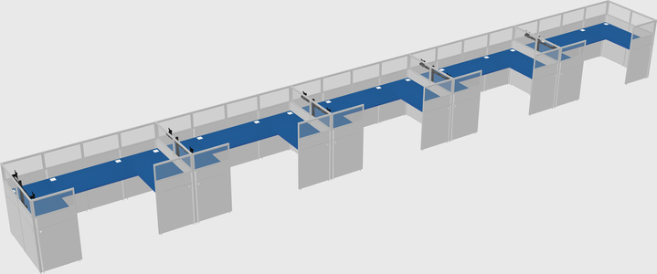 U-shaped cubicle