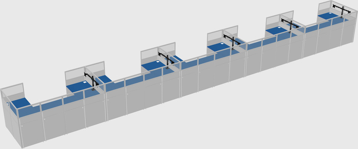 U-shaped cubicle