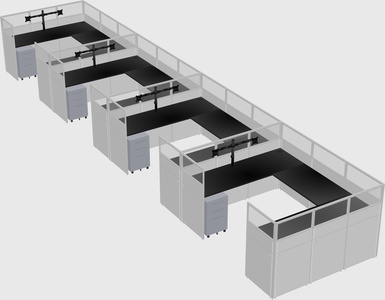 U-shaped cubicle