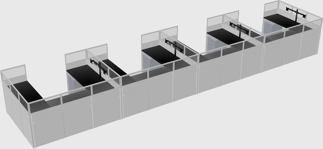 U-shaped cubicle