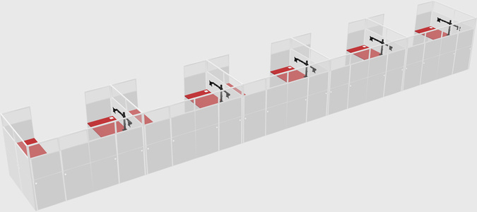 U-shaped cubicle