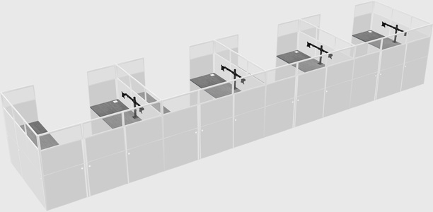 U-shaped cubicle