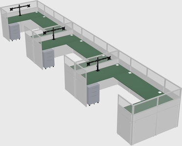 U-shaped cubicle