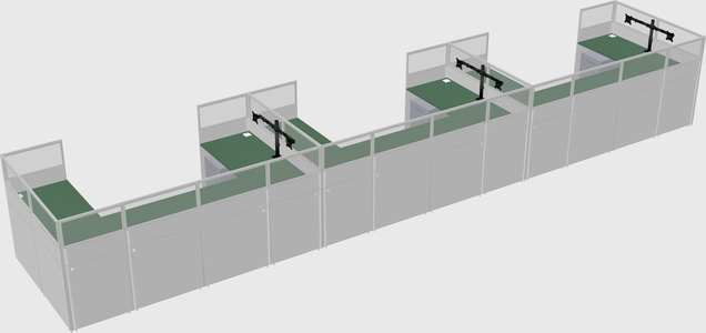 U-shaped cubicle