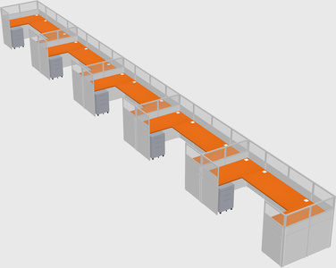 U-shaped cubicle