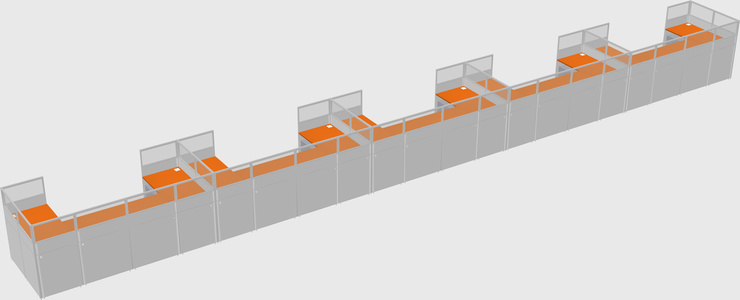 U-shaped cubicle