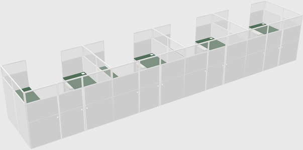 U-shaped cubicle