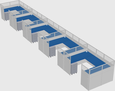 U-shaped cubicle