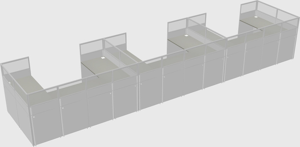 U-shaped cubicle