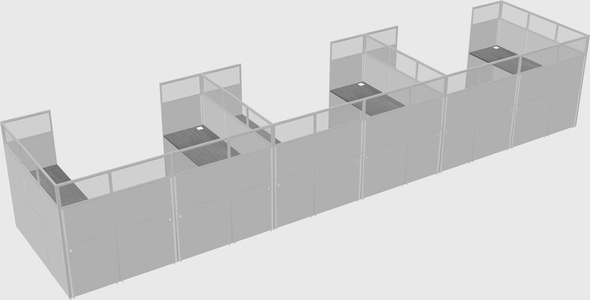 U-shaped cubicle