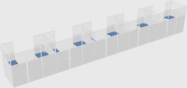 U-shaped cubicle