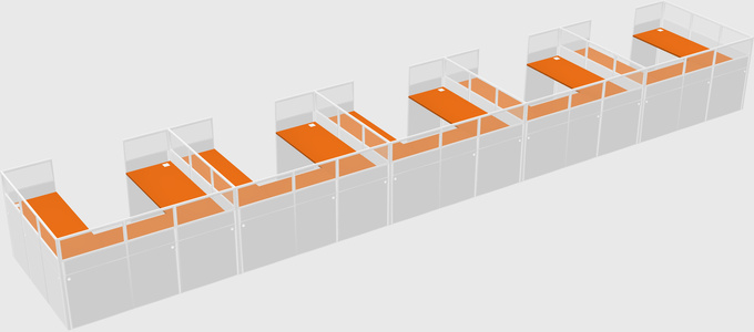 Cabine en u
